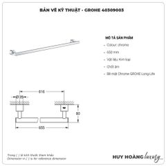 Thanh vắt khăn GROHE 40309003