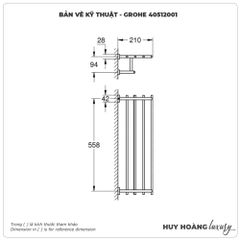 Thanh treo vắt khăn và kệ GROHE 40512001