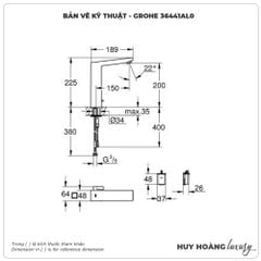 Vòi lavabo cảm ứng GROHE 36441AL0