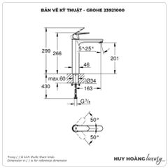 Vòi Lavabo nóng lạnh GROHE 23921000