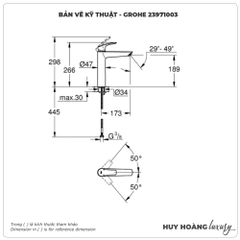 Vòi Lavabo nóng lạnh GROHE 23971003