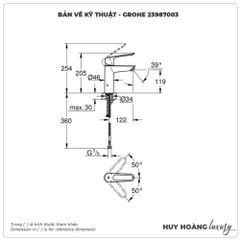 Vòi lavabo nóng lạnh GROHE 23987003