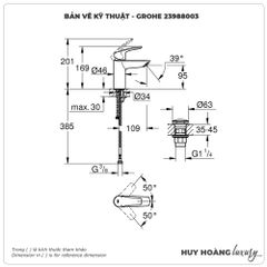 Vòi lavabo nóng lạnh GROHE 23988003