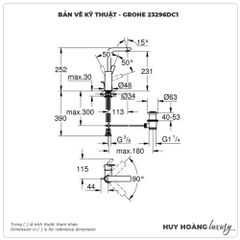 Vòi lavabo nóng lạnh GROHE 23296DC1