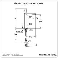 Vòi Lavabo nóng lạnh GROHE 23428LS0