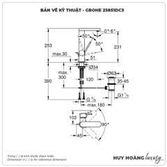 Vòi Lavabo nóng lạnh GROHE 23851DC3