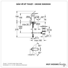 Vòi lavabo nóng lạnh GROHE 32825000