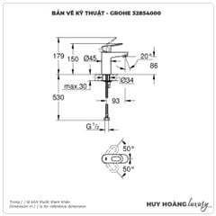 Vòi lavabo nóng lạnh GROHE 32854001