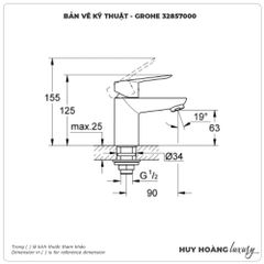 Vòi lavabo nóng lạnh GROHE 32857000