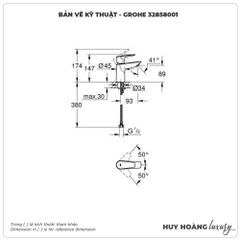 Vòi lavabo nóng lạnh GROHE 32858001