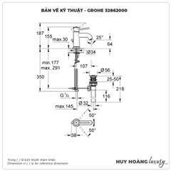 Vòi lavabo nóng lạnh GROHE 32862000
