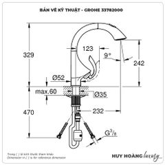 Vòi Lavabo nóng lạnh GROHE 33782000