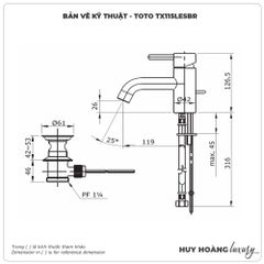 Vòi lavabo nóng lạnh TOTO TX115LESN