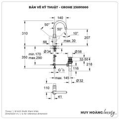 Vòi rửa bát GROHE 23091000 nóng lạnh