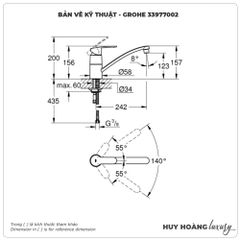 Vòi rửa bát GROHE 33977002 nóng lạnh