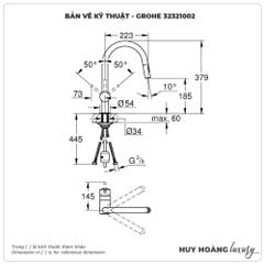 Vòi rửa bát GROHE 32321002 nóng lạnh