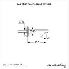 Vòi xả bồn GROHE 13278002 âm tường