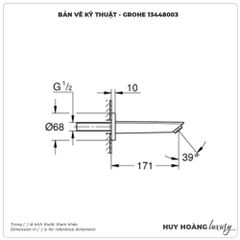 Vòi xả bồn GROHE 13448003 âm tường