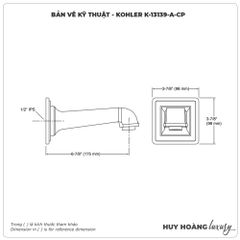 Vòi xả bồn KOHLER K-13139-A-CP gắn tường