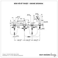 Vòi sen xả bồn tắm GROHE 2512000A 4 Lỗ