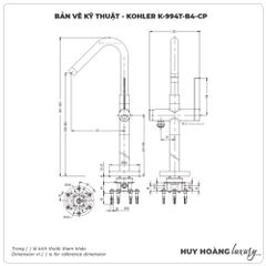 Vòi sen xả bồn tắm KOHLER K-994T-B4-CP