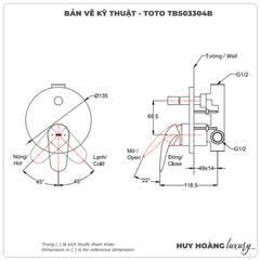 Van điều chỉnh nóng lạnh TOTO TBS03304B