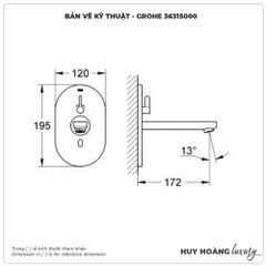 Vòi lavabo gắn tường cảm ứng GROHE 36315000