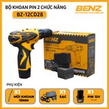  Máy Khoan Pin 2 chức năng BenZ BZ-12CD28 (pin 12V) 