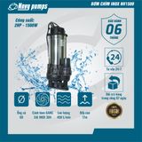  MÁY BƠM CHÌM NƯỚC THẢI THÂN INOX NAVY CÔNG SUẤT 2HP NV1500 