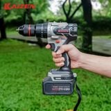  Máy khoan pin Kaizen KZ-621B, 3 chức năng 13mm, motor không chổi than, chân pin phổ thông 