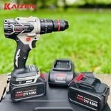  Máy khoan pin Kaizen KZ-621B, 3 chức năng 13mm, motor không chổi than, chân pin phổ thông 