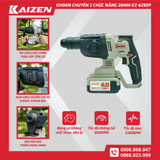  Máy khoan đục bê tông pin KZ - 6290P, 2 chức năng 28mm motor không chổi than 