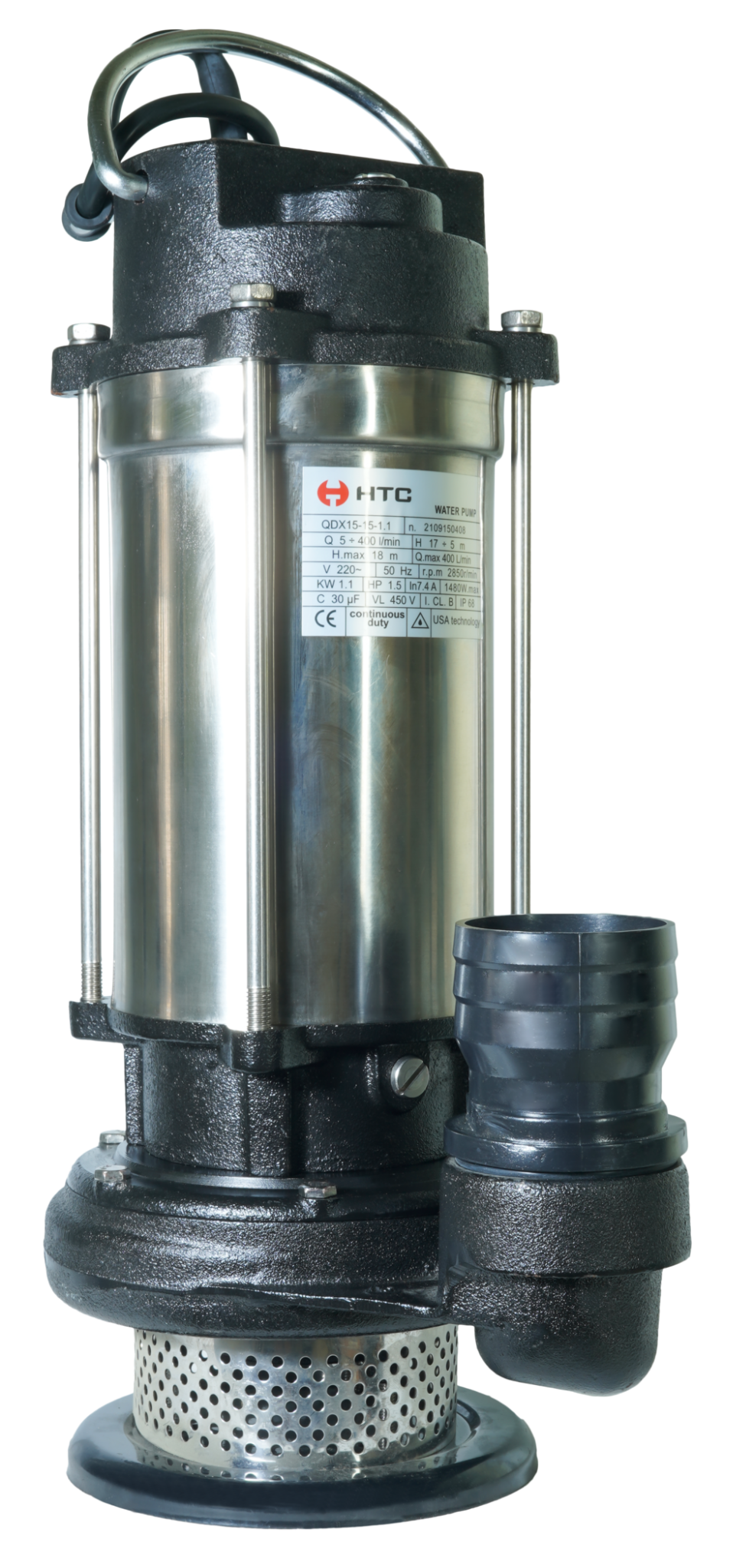  MÁY BƠM CHÌM INOX QDX15-15-1.1 CHUYÊN DÙNG NƯỚC SẠCH 