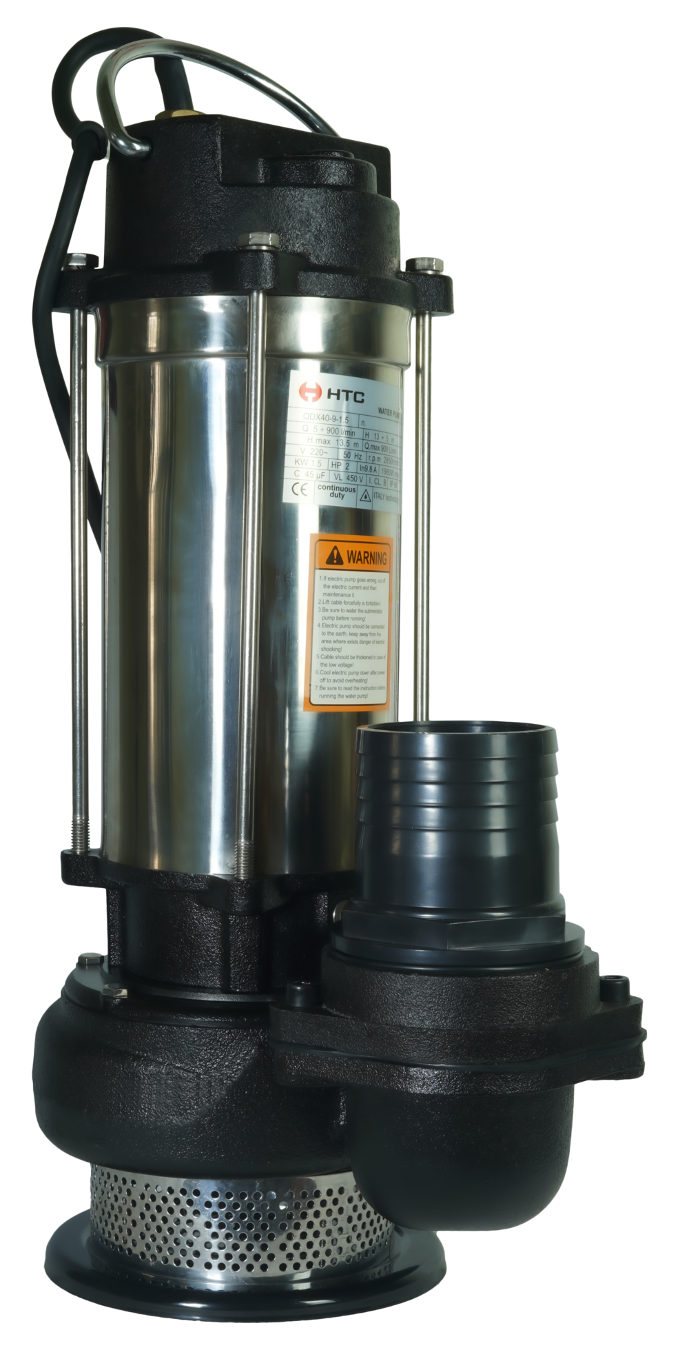  MÁY BƠM CHÌM INOX QDX40-9-1.5 CHUYÊN DÙNG NƯỚC SẠCH 