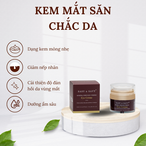 Kem Mắt Săn Chắc Da Thuần Chay Hữu Cơ Sasy n Savy Mineral Enriched Firming Eye Cream 15ml