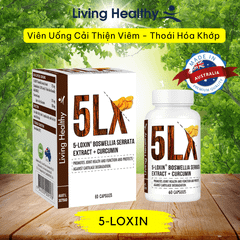 Viên uống bảo vệ khớp Living Healthy 5-Loxin Boswellia Serrata Extract + Curcumin (Hộp 60 viên)