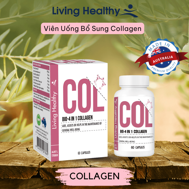 Viên uống Collagen Living Healthy Bio-4in1 (Hộp 60 viên)