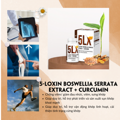 Viên uống bảo vệ khớp Living Healthy 5-Loxin Boswellia Serrata Extract + Curcumin (Hộp 60 viên)