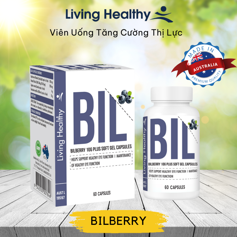 Viên uống tăng cường thị lực Living Healthy Bilberry 10000mg Plus Lutein (Hộp 60 viên)