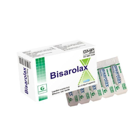 Bisarolax điều trị táo bón, nhuận tràng, hỗ trợ tiêu hóa (Hộp 02 vỉ x 05 viên)