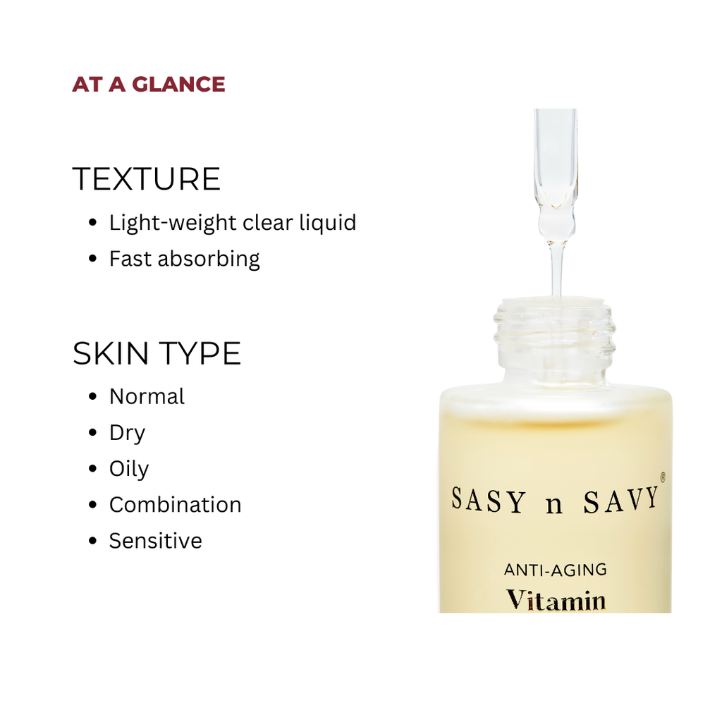 Tinh Chất Dưỡng Da Ngăn Ngừa Lão Hóa Thuần Chay Hữu Cơ Sasy n Savy Anti - Aging Vitamin Serum 50ml
