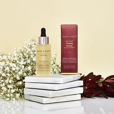 Tinh Chất Dưỡng Da Ngăn Ngừa Lão Hóa Thuần Chay Hữu Cơ Sasy n Savy Anti - Aging Vitamin Serum 50ml