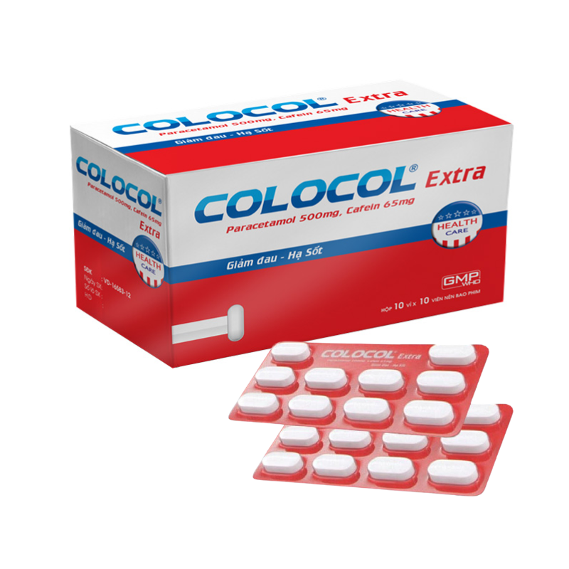 Thuốc giảm đau, hạ sốt Colocol Extra (Hộp 10 vỉ x 10 viên)