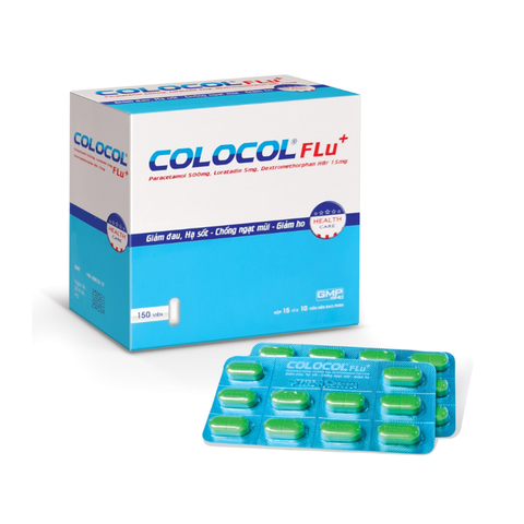 Colocol Flu+ điều trị các triệu chứng cảm cúm (Hộp 15 vỉ x 10 viên)