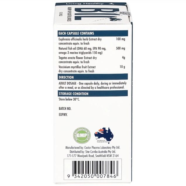 Viên uống bổ mắt Living Healthy Bilberry 10000mg Plus Lutein (Hộp 60 viên)