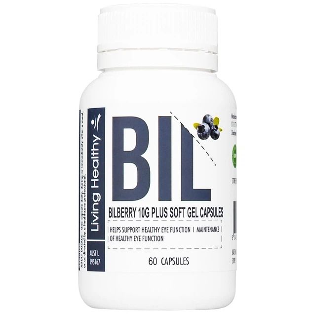 Viên uống bổ mắt Living Healthy Bilberry 10000mg Plus Lutein (Hộp 60 viên)