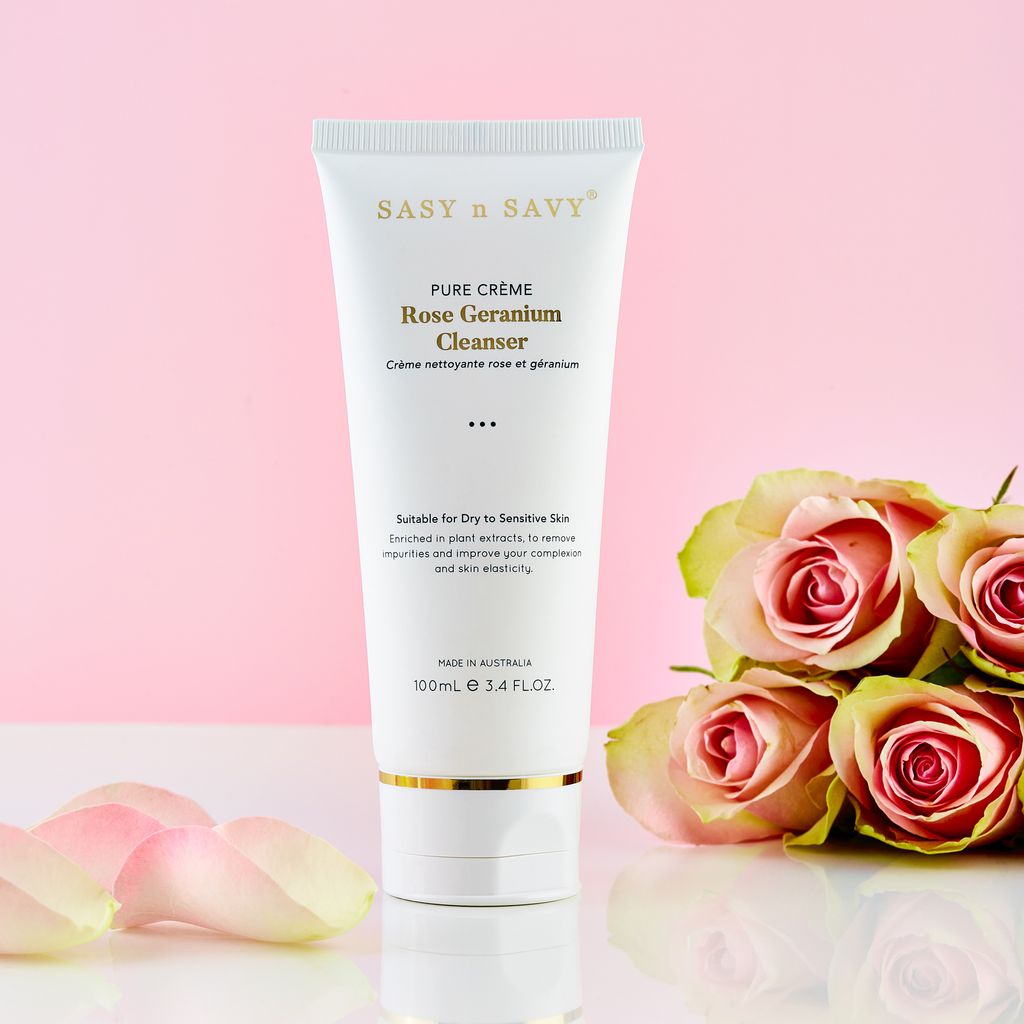 Sữa Rửa Mặt Dịu Nhẹ Sạch Sâu Thuần Chay Hữu Cơ Sasy n Savy Pure Creme Rose Geranium Cleaner