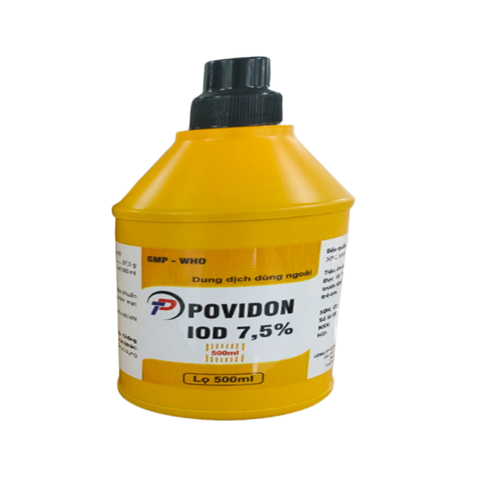 TP Povidon Iod 7,5% sát khuẩn vết thương, dụng cụ y tế (Lọ 500ml)