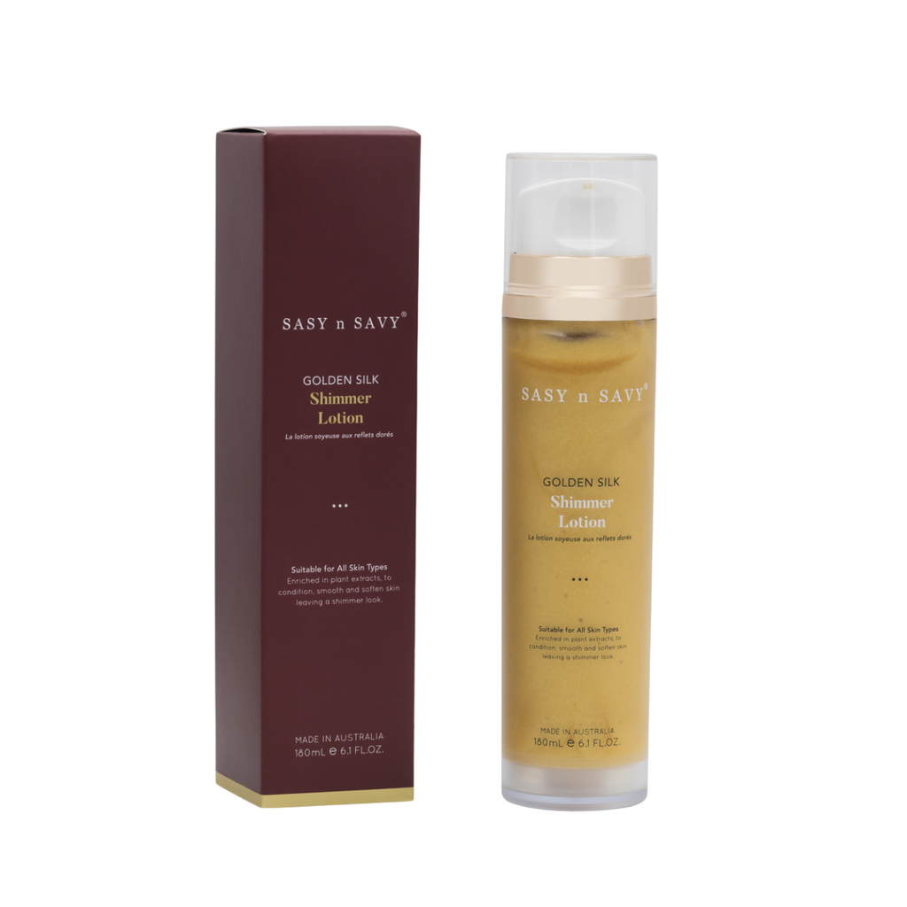 Sữa Dưỡng Thể Thuần Chay Hữu Cơ Sasy n Savy Golden Silk Shimmer Lotion 180ml