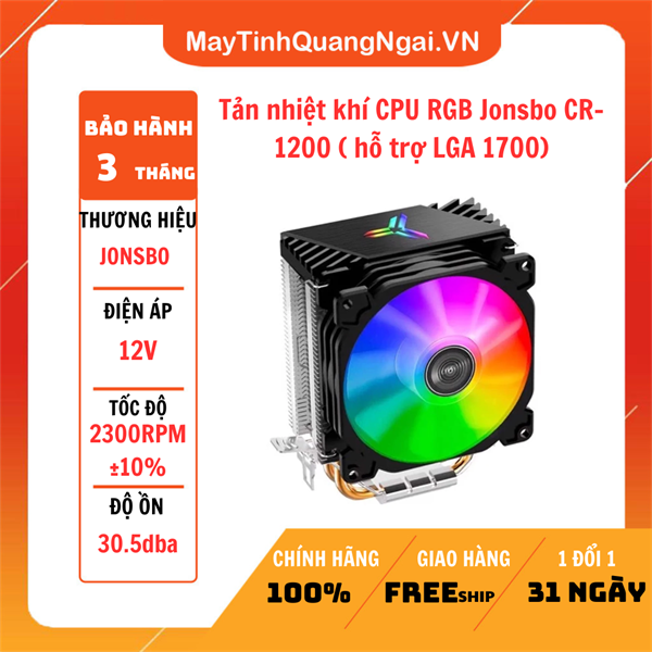Tản nhiệt khí CPU RGB Jonsbo CR-1200 ( hỗ trợ LGA 1700)